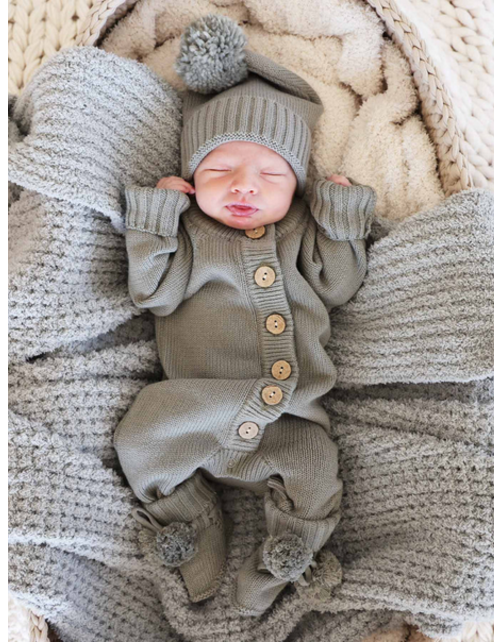 Caden Lane Caden Lane- Smoke Knit Sweater Button Romper