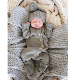 Caden Lane Caden Lane- Smoke Knit Sweater Button Romper