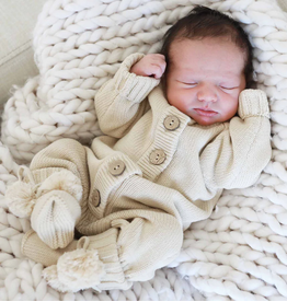 Caden Lane Caden Lane- Sand Knit Sweater Button Romper