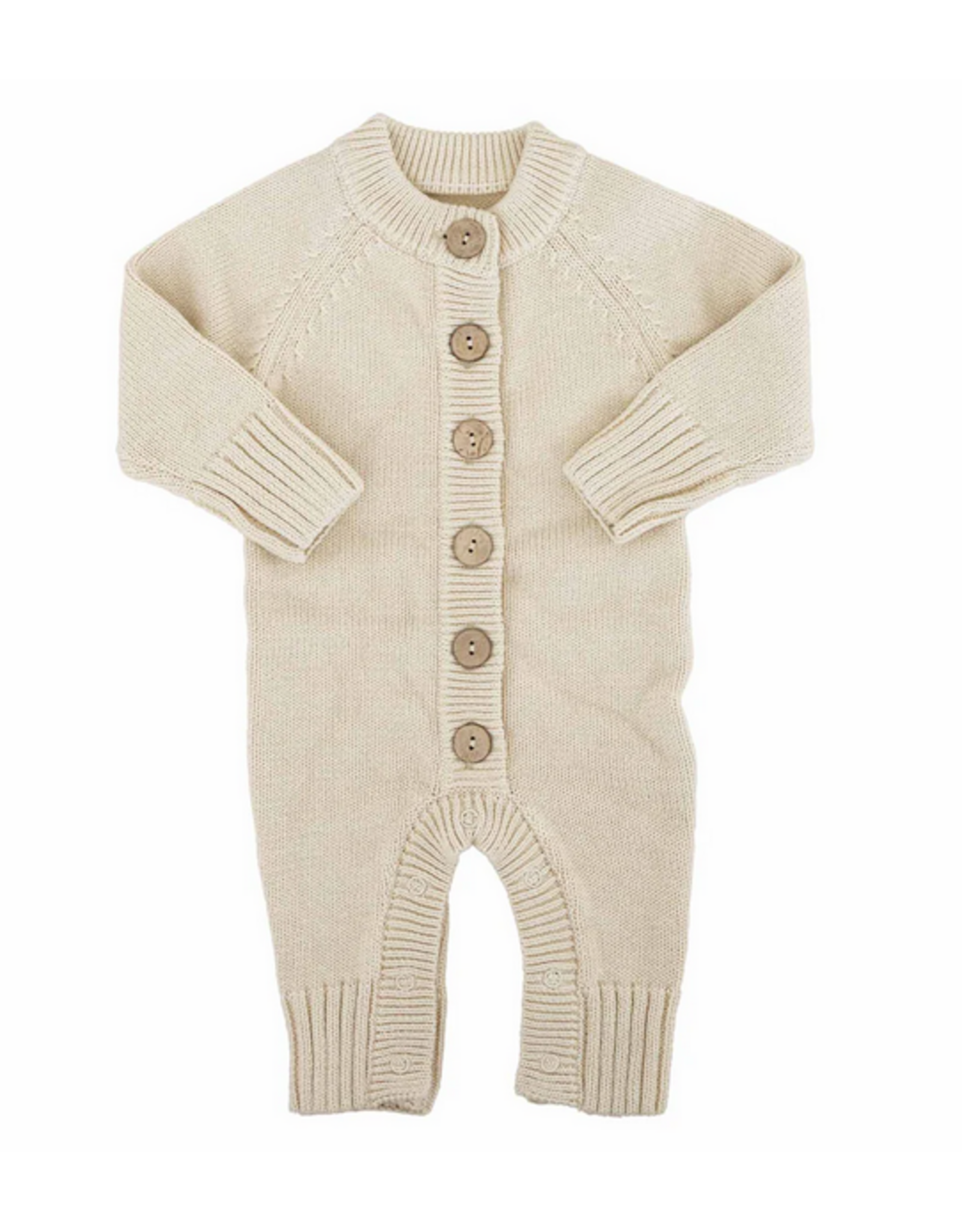 Caden Lane Caden Lane- Sand Knit Sweater Button Romper