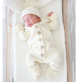 Caden Lane Caden Lane- Ivory Knit Sweater Button Romper