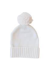 Caden Lane Caden Lane- Ivory Knit Pom Pom Newborn Beanie