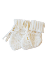 Caden Lane Caden Lane- Ivory Knit Baby Newborn Booties