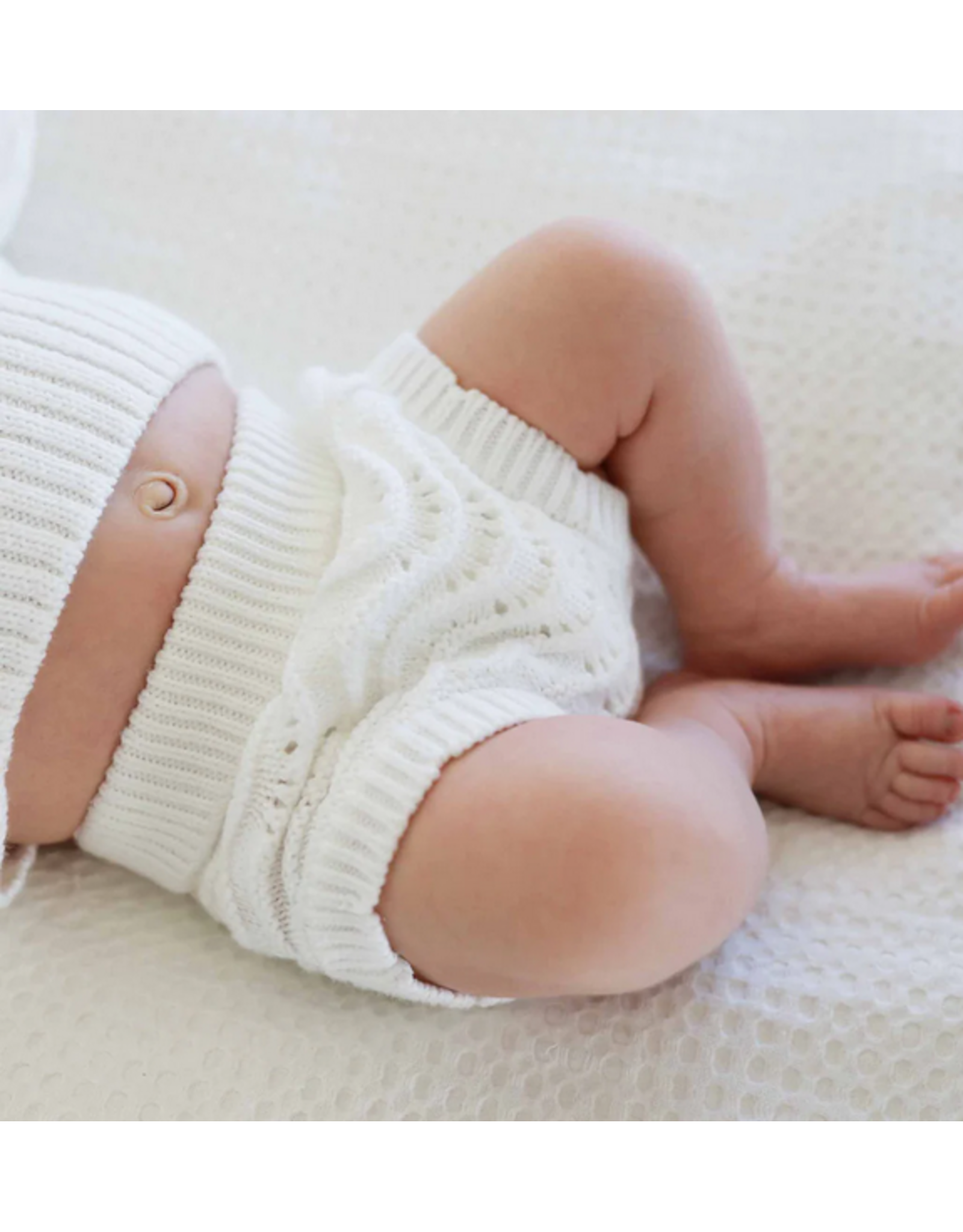 Caden Lane Caden Lane- Dove Knit Sweater & Lace Bloomer Set