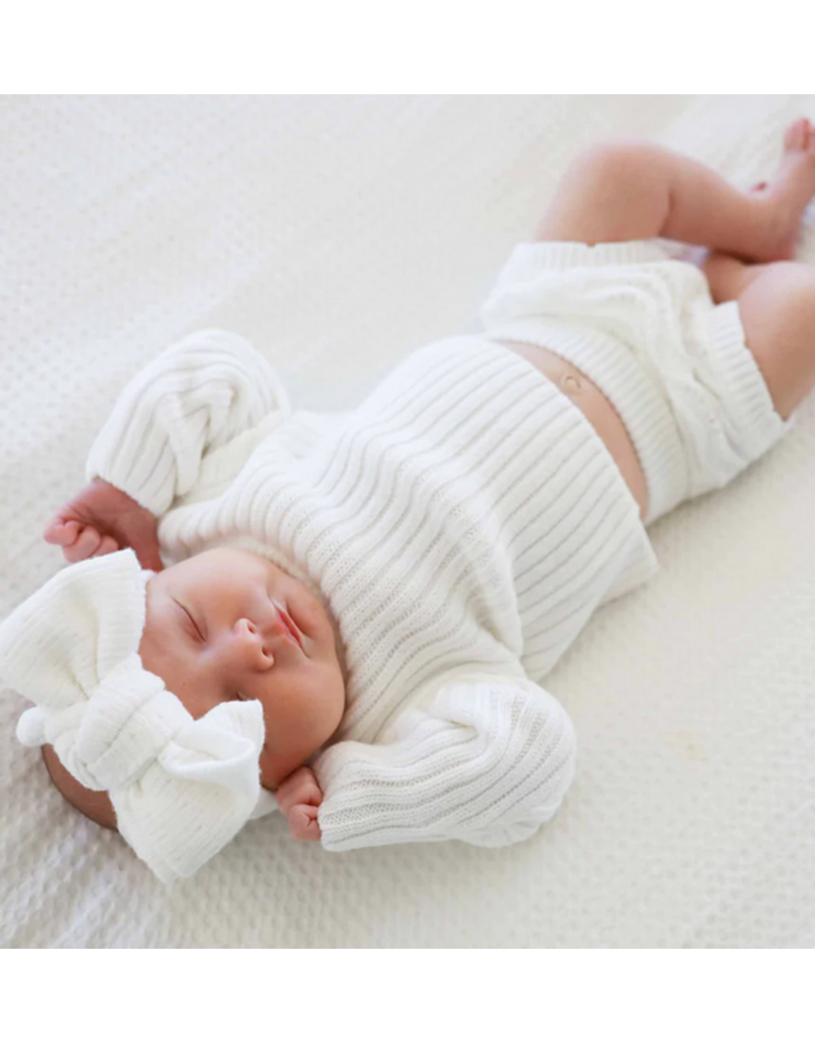 Caden Lane Caden Lane- Dove Knit Sweater & Lace Bloomer Set