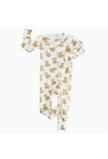 Caden Lane Caden Lane- Beary Sweet Bamboo Waffle Convertible Zip Romper