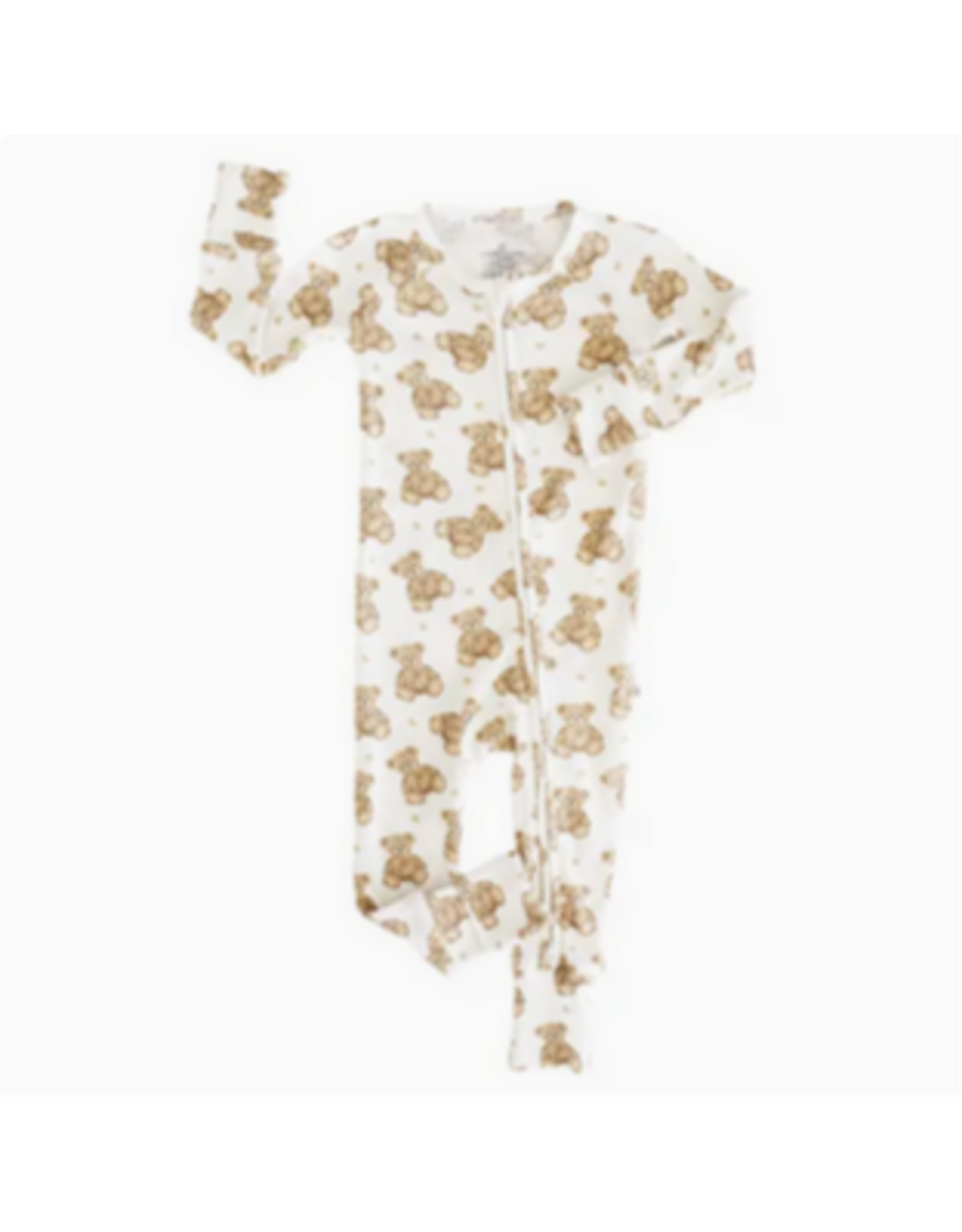 Caden Lane Caden Lane- Beary Sweet Bamboo Waffle Convertible Zip Romper