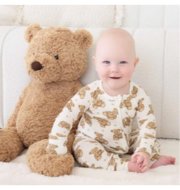 Caden Lane Caden Lane- Beary Sweet Bamboo Waffle Convertible Zip Romper