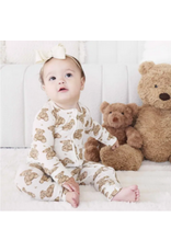 Caden Lane Caden Lane- Beary Sweet Bamboo Waffle Convertible Zip Romper