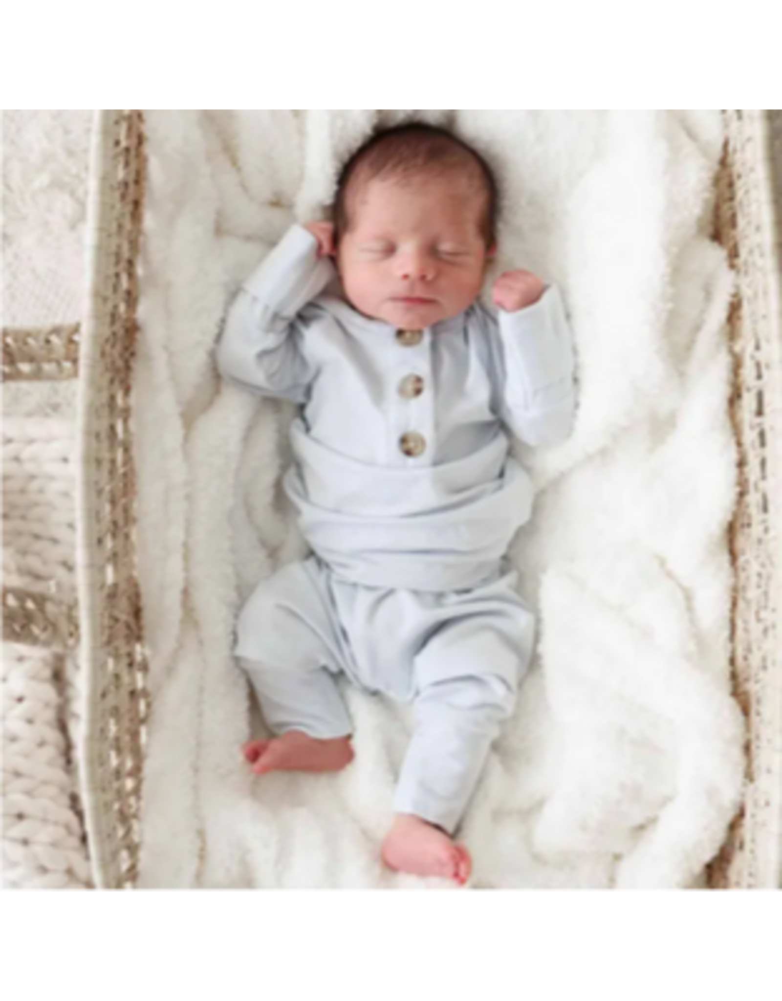 Caden Lane Caden Lane- Ice Blue 2pc Bamboo Top & Bottom NB-3M Set