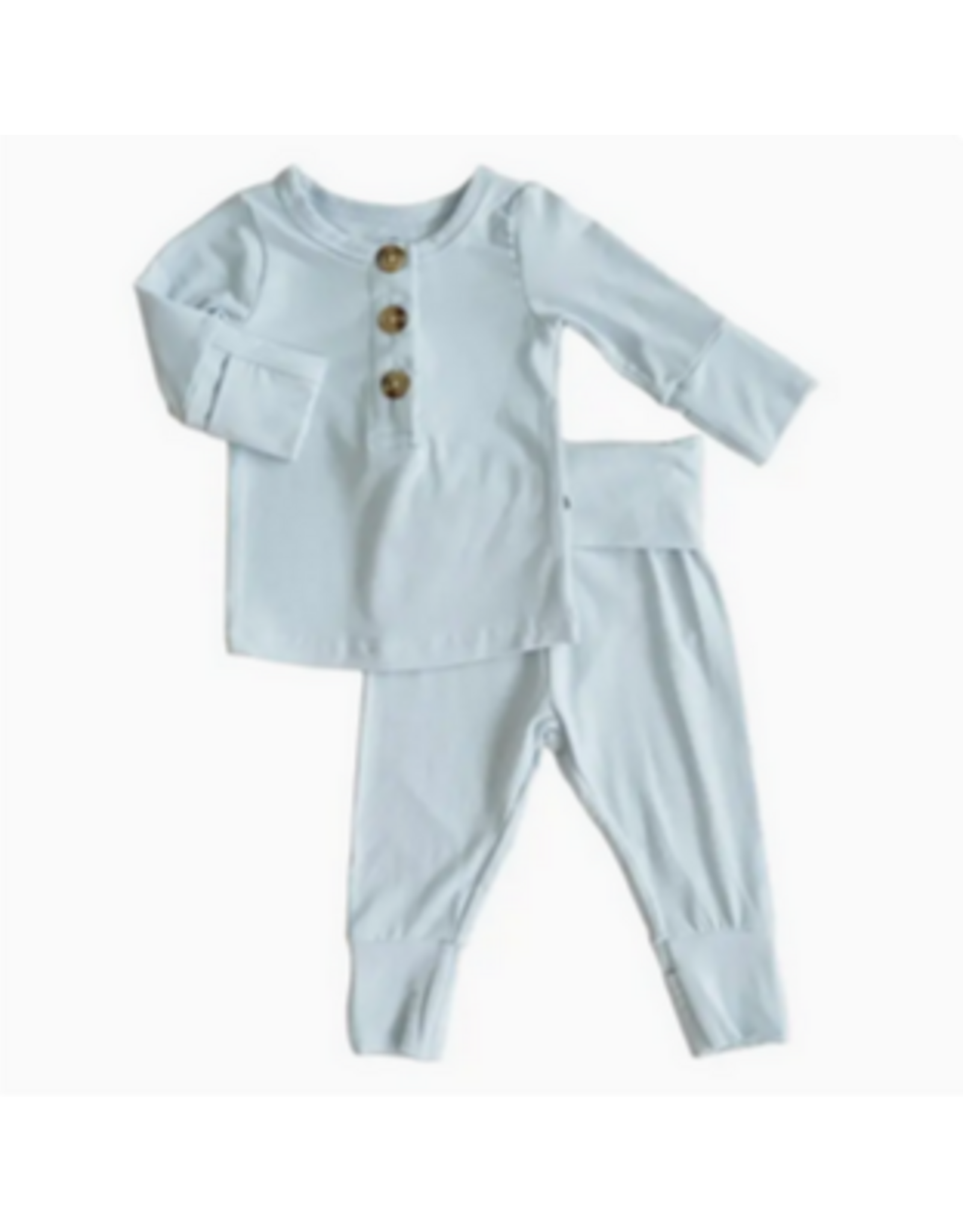Caden Lane Caden Lane- Ice Blue 2pc Bamboo Top & Bottom NB-3M Set