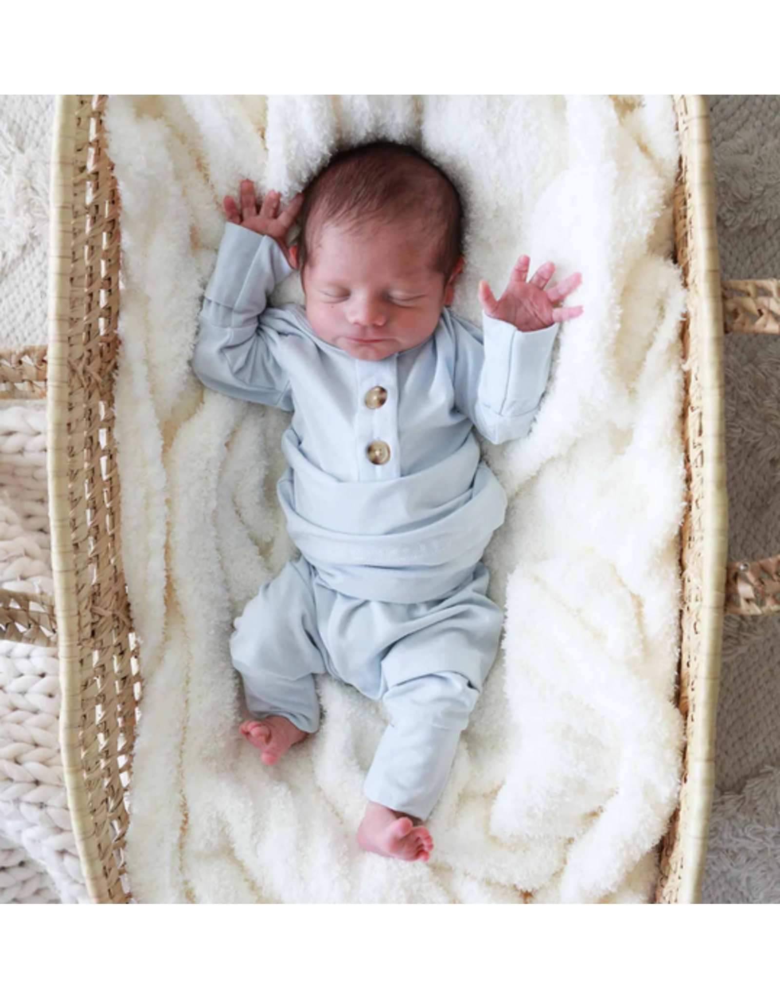 Caden Lane Caden Lane- Ice Blue 2pc Bamboo Top & Bottom NB-3M Set