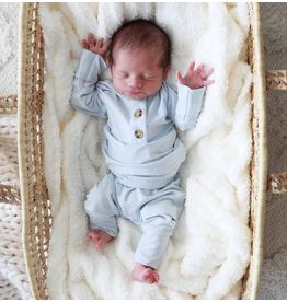 Caden Lane Caden Lane- Ice Blue 2pc Bamboo Top & Bottom NB-3M Set