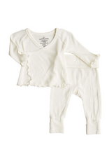 Caden Lane Caden Lane- Gardenia 2pc Waffle Crossover Top & Bottom NB-3M Set