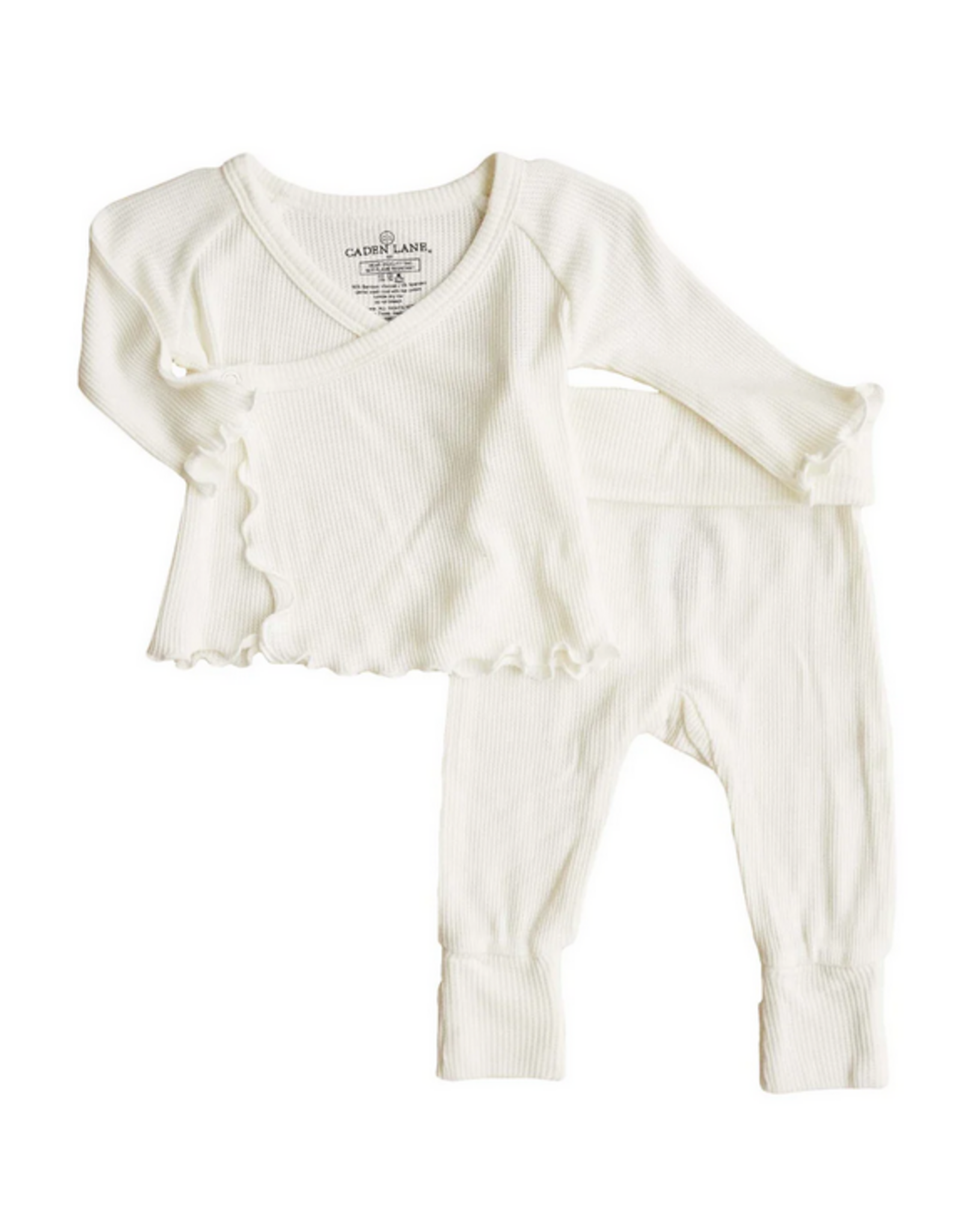 Caden Lane Caden Lane- Gardenia 2pc Waffle Crossover Top & Bottom NB-3M Set