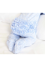 Caden Lane Caden Lane- Blue-tiful Bows Ruffle Zipper Footie