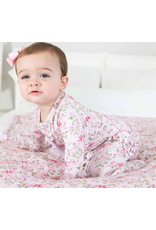 Caden Lane Caden Lane- Bows in Blooms Ruffle Zipper Footie