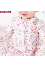 Caden Lane Caden Lane- Bows in Blooms Ruffle Zipper Footie