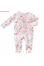 Caden Lane Caden Lane- Bows in Blooms Ruffle Zipper Footie