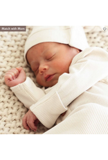 Caden Lane Caden Lane- Eggshell Bamboo Waffle Newborn Gown & Hat