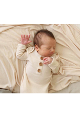 Caden Lane Caden Lane- Oatmeal Bamboo Waffle Newborn Gown & Hat