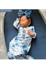 Caden Lane Caden Lane- Bailey's Blue Floral Newborn Gown & Hat Set
