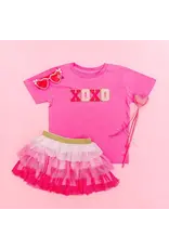 Sweet Wink- XOXO Patch Shirt- Raspberry