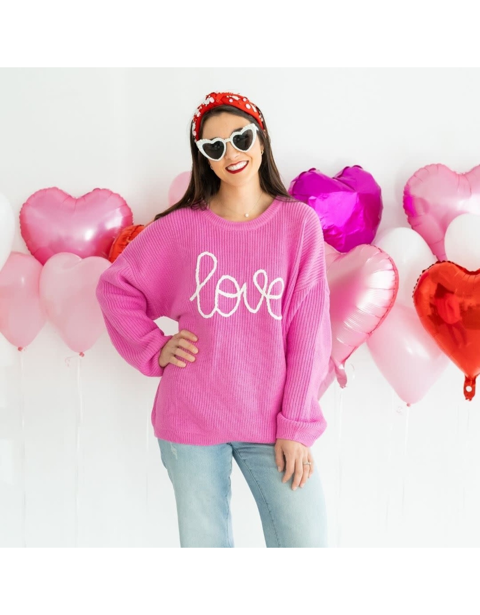 Sweet Wink- Adult Love Yarn Knit Sweater