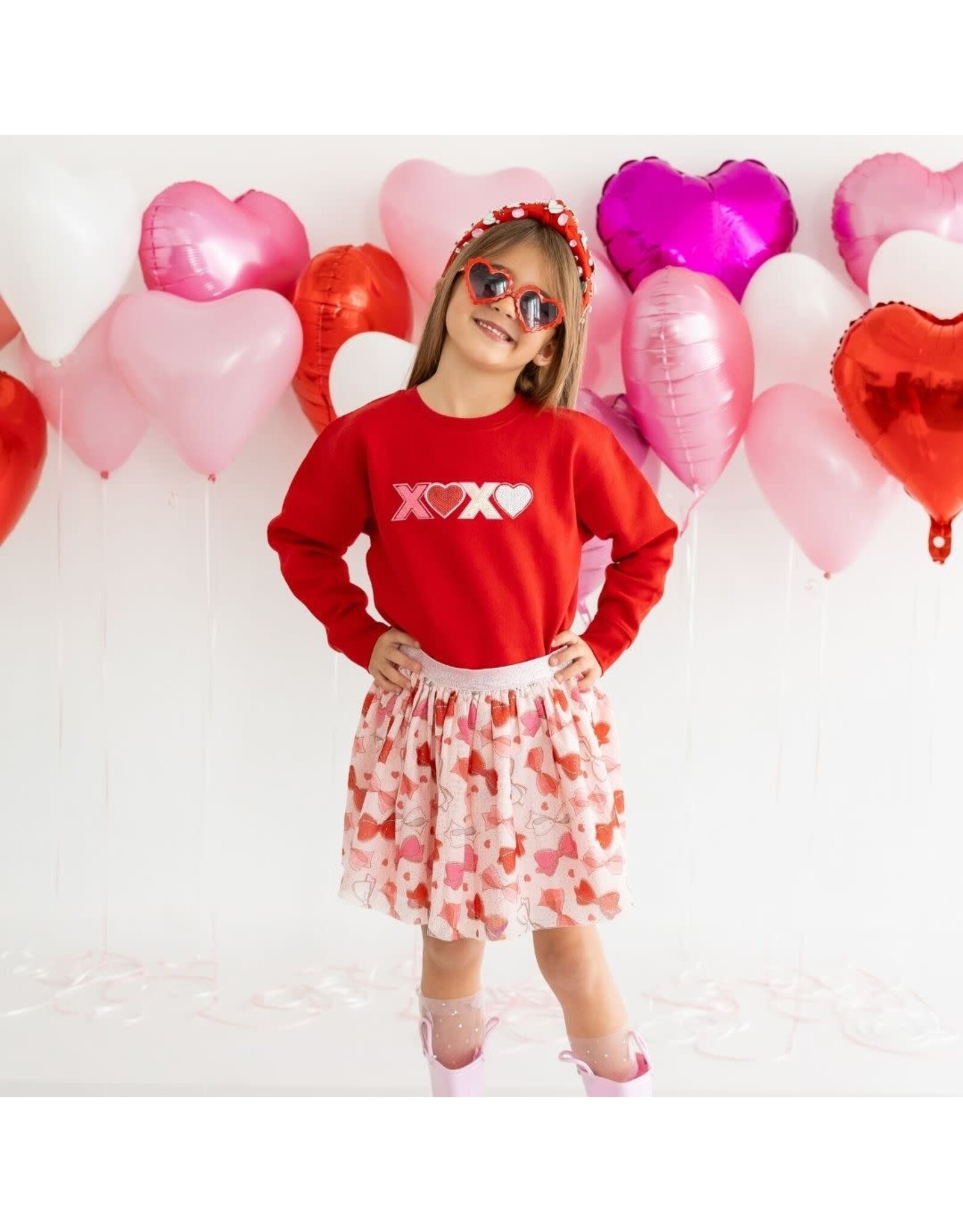 Sweet Wink- XOXO Heart Patch Sweatshirt
