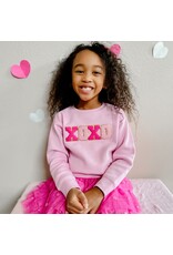 Sweet Wink- XOXO Patch Pink Sweatshirt
