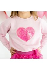 Sweet Wink- Heart Sequin Patch Sweatshirt