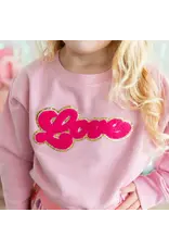 Sweet Wink- Love Script Patch Sweatshirt