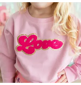 Sweet Wink- Love Script Patch Sweatshirt