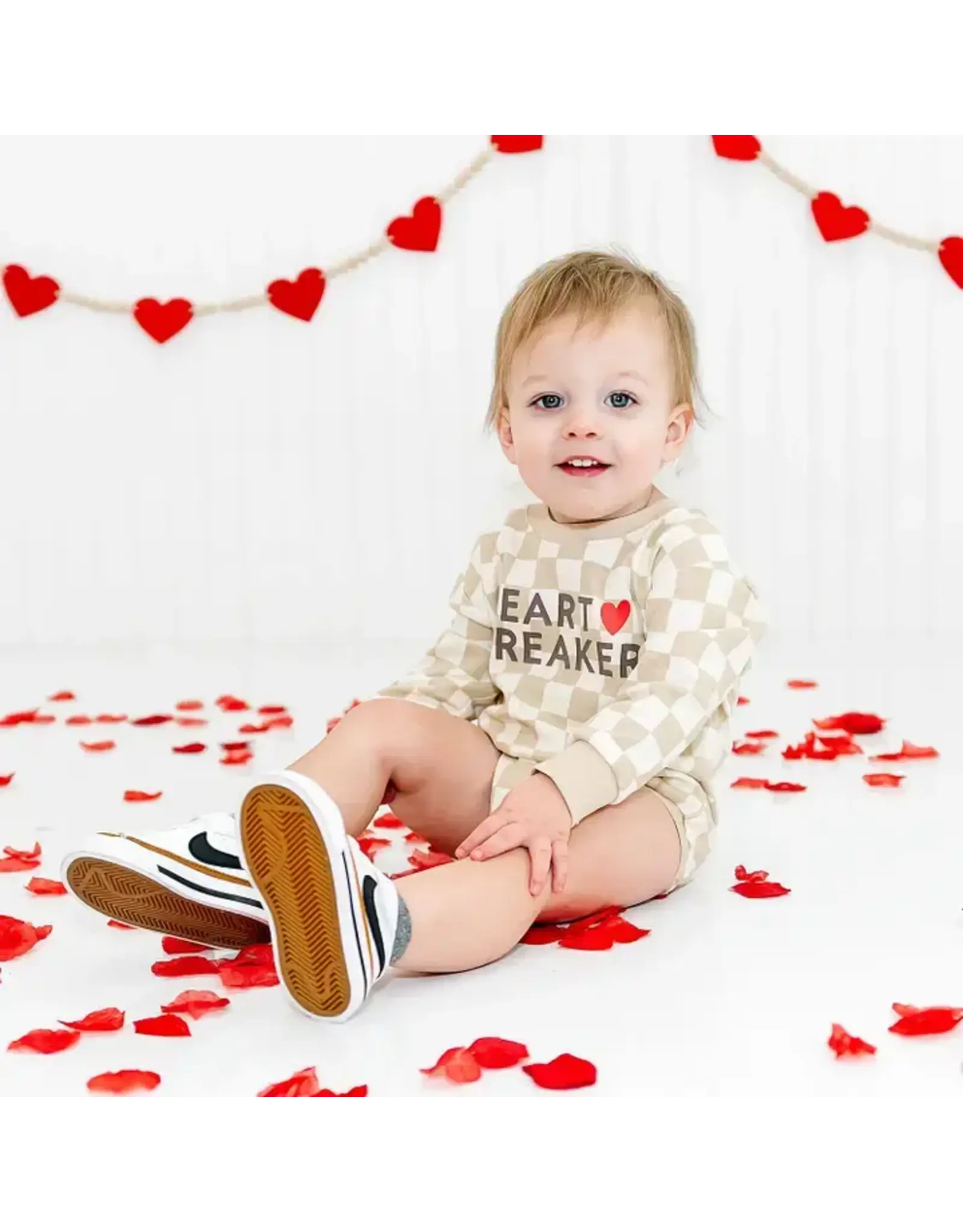 Sweet Wink- Heartbreaker Checkered L/S Romper