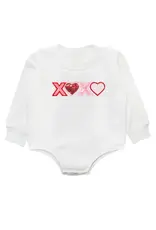 Sweet Wink- XOXO Sequin Patch L/S Romper