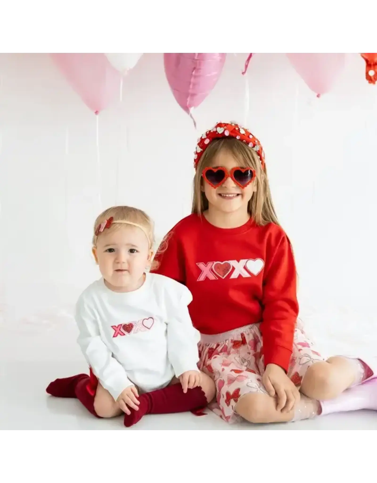 Sweet Wink- XOXO Sequin Patch L/S Romper