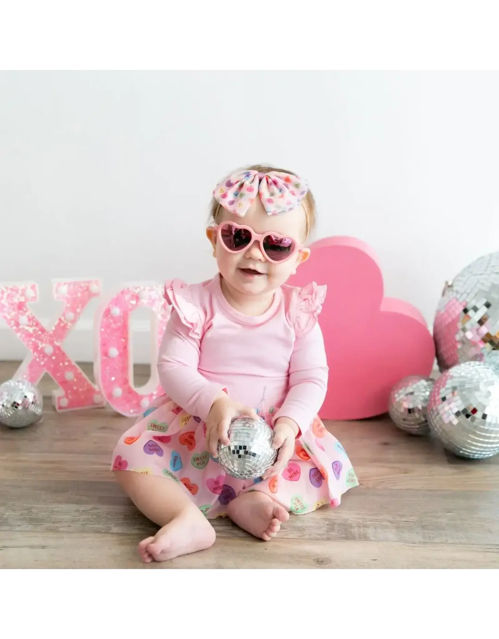 Sweet Wink- Candy Hearts L/S Tutu Bodysuit