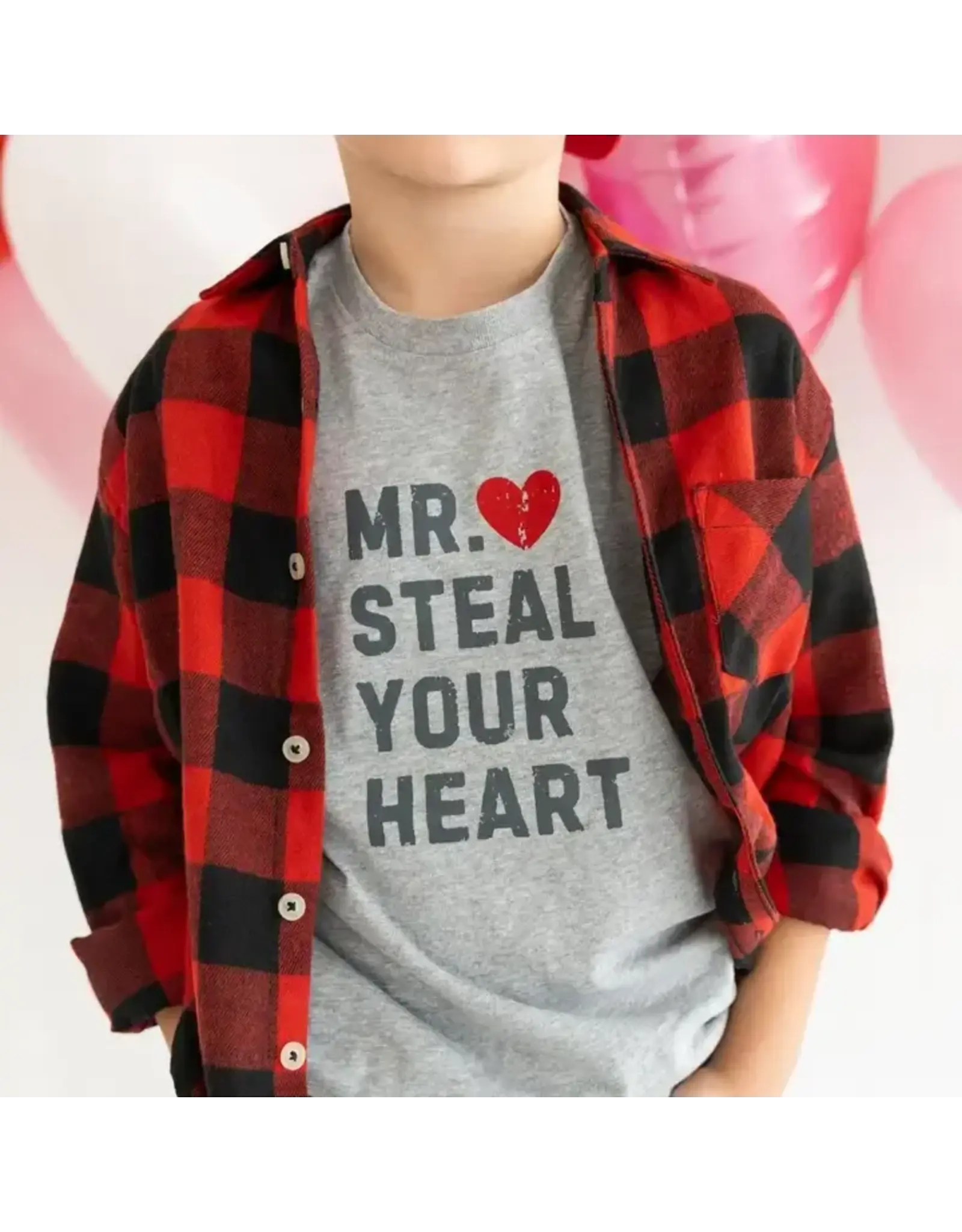 Sweet Wink- Mr. Steal Your Heart S/S Shirt- Gray