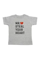 Sweet Wink- Mr. Steal Your Heart S/S Shirt- Gray
