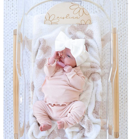 Caden Lane Caden Lane- White Large Waffle Knit Bow