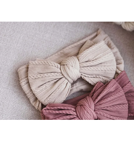 Caden Lane Caden Lane- Wheat Large Soft Cable Knit Bow