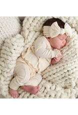 Caden Lane Caden Lane- Almond Large Soft Cable Knit Bow