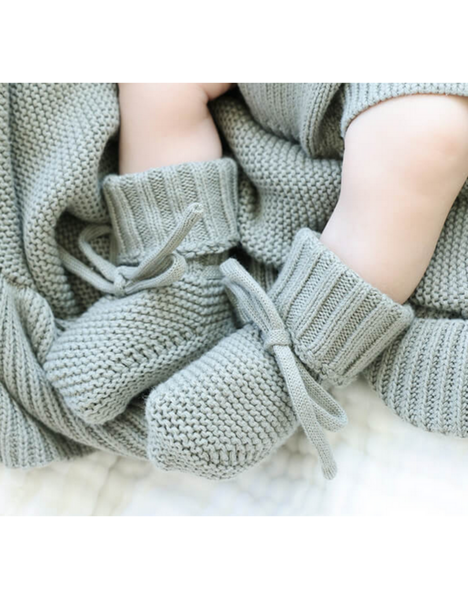 Caden Lane Caden Lane- Smoke Knit Baby Newborn Booties