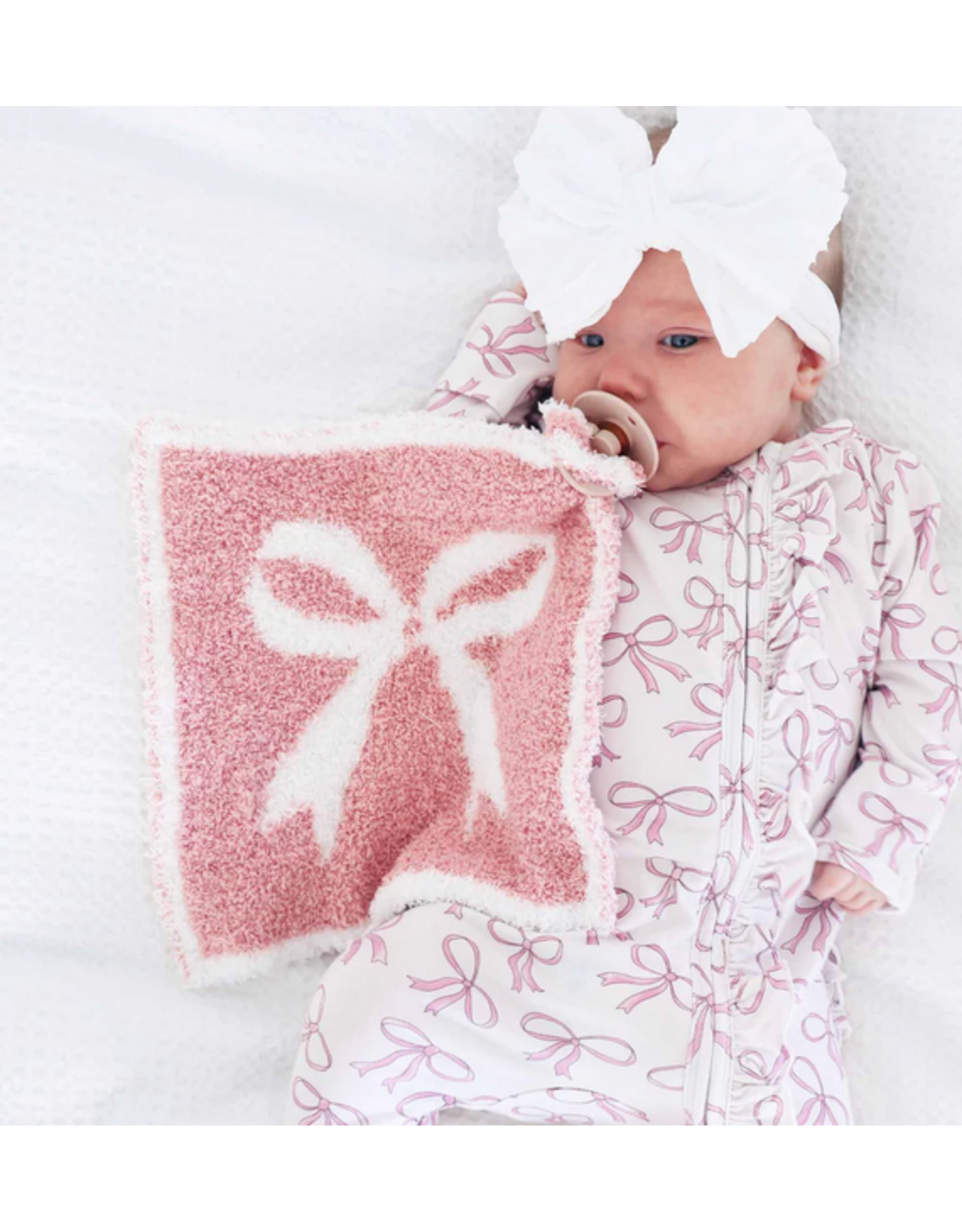 Caden Lane Caden Lane- Dark Pink Bows CuddleLane Luxe Lovey