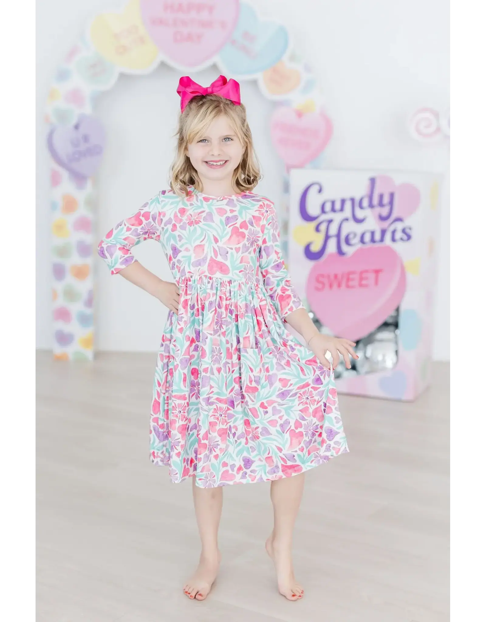 Mila & Rose Mila & Rose- Watercolor Hearts Twirl Dress
