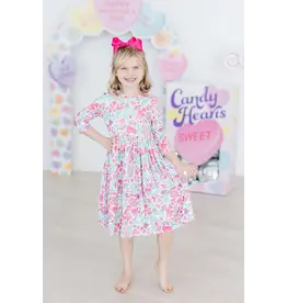 Mila & Rose Mila & Rose- Watercolor Hearts Twirl Dress