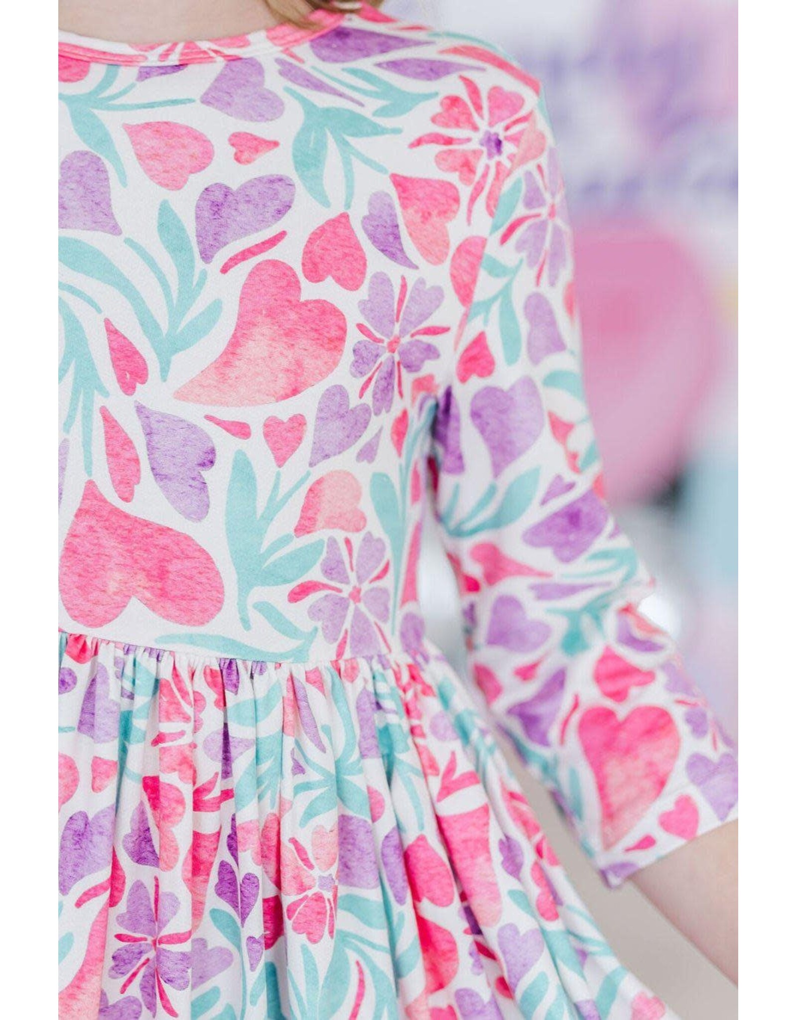 Mila & Rose Mila & Rose- Watercolor Hearts Twirl Dress