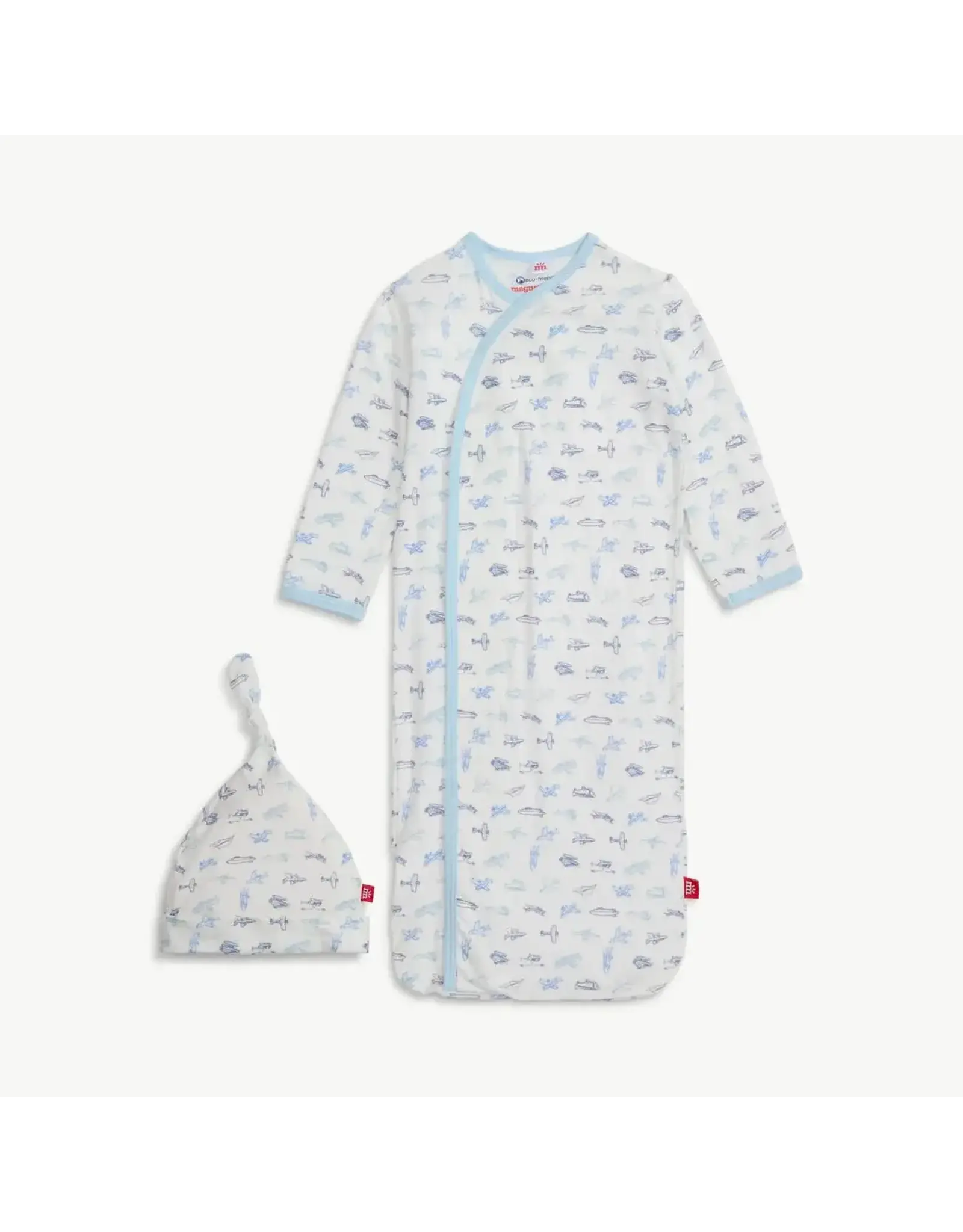 Magnetic Me Magnetic Me- Airplanes Modal Magnetic Gown & Hat Set NB-3M