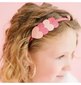 Sweet Wink- Pink Sparkle Hearts Valentine's Day Headband