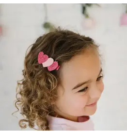Sweet Wink- Pink Sparkle Hearts Valentine's Day Clip